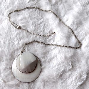 🌸3/$25 A New Day Abalone Shell Double Pendant Necklace, 14K Gold Necklace
